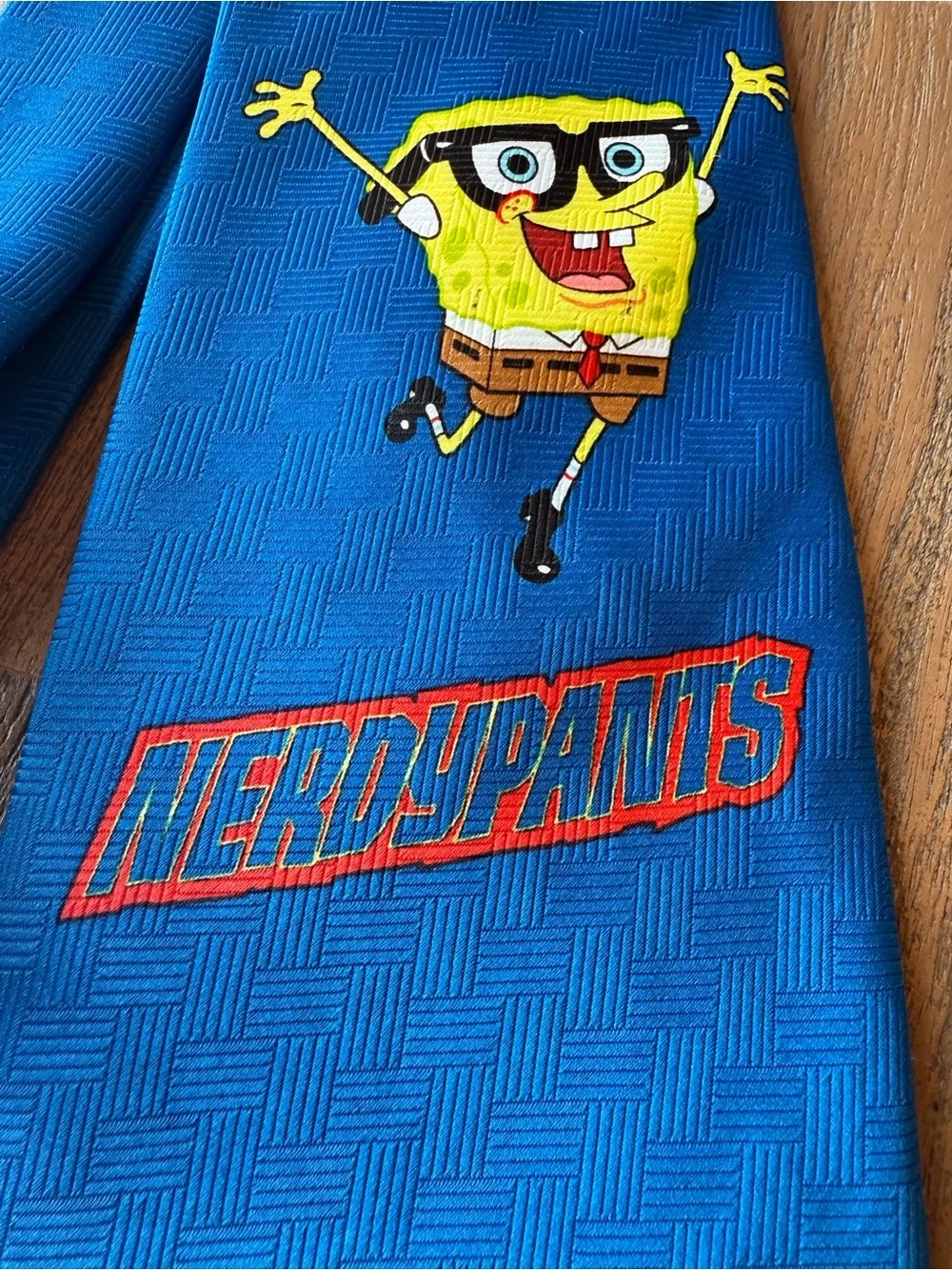 Vintage SpongeBob SquarePants Nickelodeon Blue Silk Necktie 3.75” Wide Cartoon